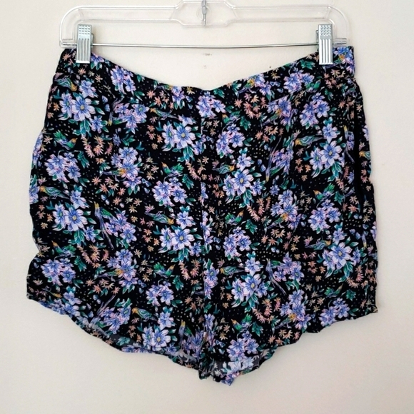 Ettitwe Anthropologie floral print flowy summer shorts, pockets, women size med - Picture 1 of 5